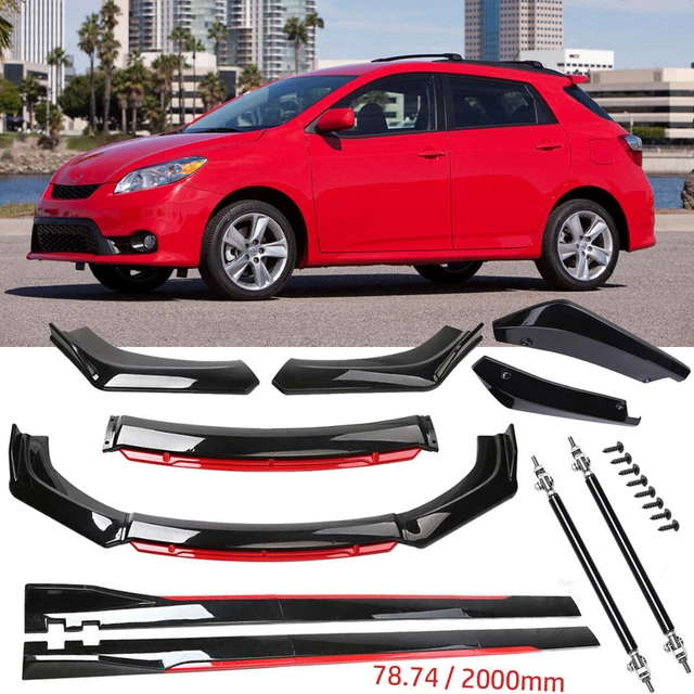 FOR TOYOTA MATRIX Front Bumper Lip Spoiler Body Kit+Side Skirt Glossy