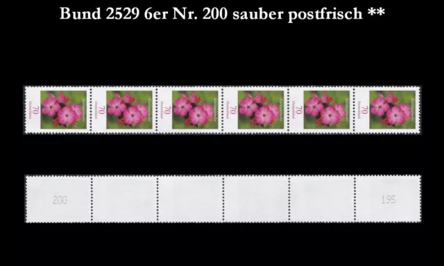 Bund BRD 2006 Mi 2529 Rollenmarken Blumen 70 ct Kartäusernelke sauber postfrisch