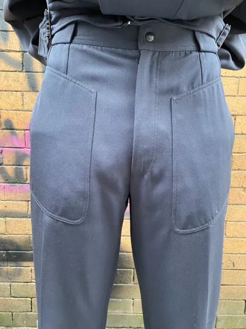 Vintage 1980s Slate Blue Wool Gabardine Thierry Mugler Suit Jkt/Pants 2