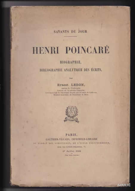 LEBON Savants du jour Henri Poincaré Biographie bibliographie