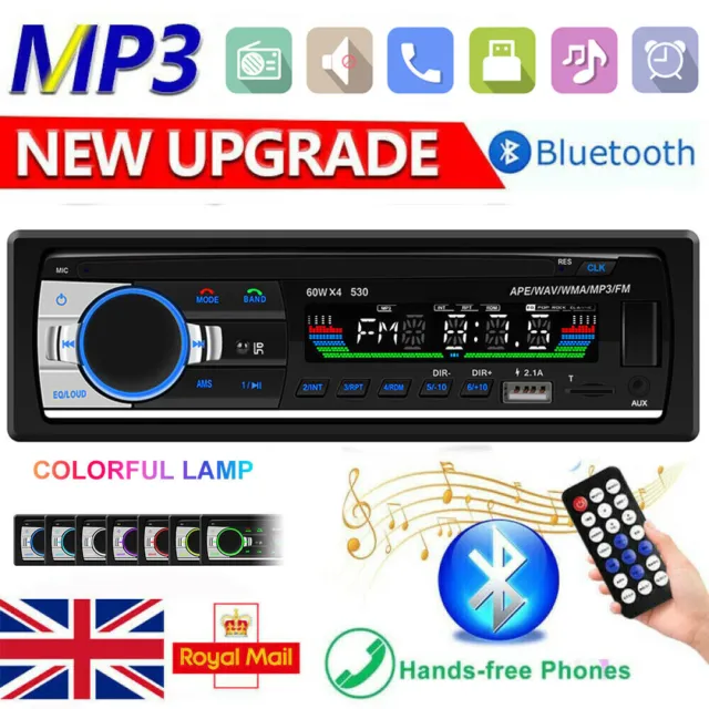 Single 1 Din Car Stereo Radio Bluetooth MP3 Player In-dash Head Unit FM USB AUX