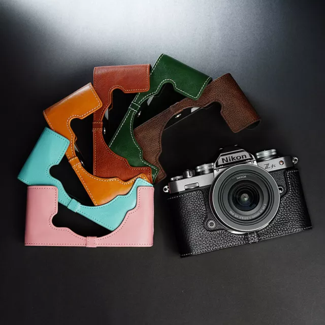 Genuine Real Leather Half Camera Case Bag Cover for Nikon Z8