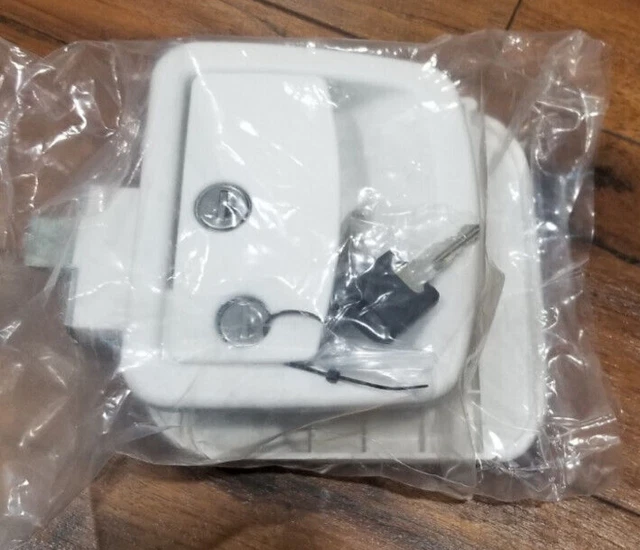 Fastec White Leonardo RV / Camper Trailer Entry Door Lock Latch - Foto 7