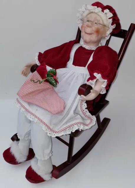 Heritage Signature Collection "ROCKIN' GRANNY CLAUS" w Chair Porcelain Doll