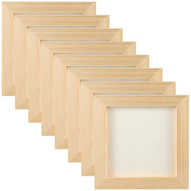 8 Pcs Wooden Photo Frames DIY Painting Clay Picture Special