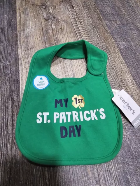 NWT Carters Baby Bib Green (My 1st St. Patrick's Day)