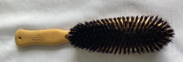 Vintage Bristle Brush G.B. Kent & Sons England 2-tone Wood Handle Clothes Hair