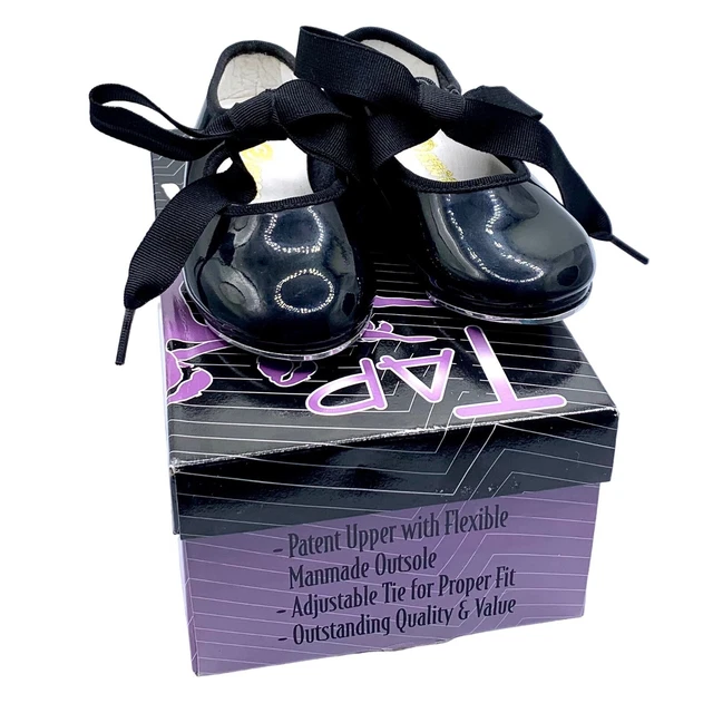 Little Girls Tyette Tap Shoes Black Patent Leather Toddler 6.5 N Dance Recital