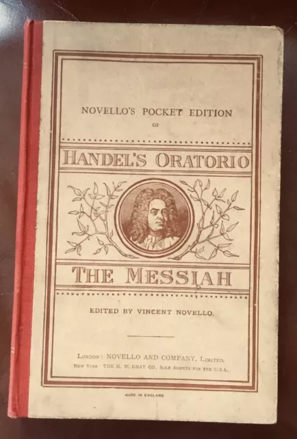 The Messiah Novello’s Pocket Edition Music Score HB Book 1931