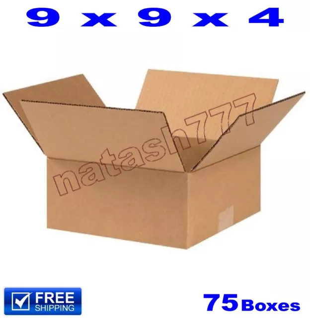 75 - 9x9x4 Cardboard Boxes 32ECT Mailing Packing Shipping Corrugated Carton