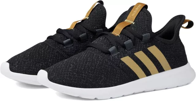 Adidas Womens Cloudfoam Pure 2.0 Running Shoes Black Gold Bronze Size 8.5