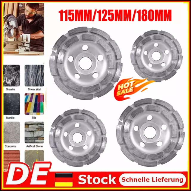 10X Diamant Topfscheibe 125 - 180 mm | Profi Schleifteller Beton Estrich Granit