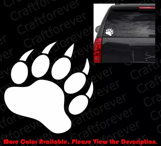 Bear/Polar Bear PAW PRINT Die Cut Vinyl Decal Car Window Bumper Sticker AM008