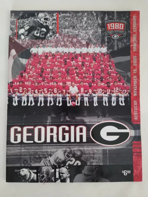 2005 Georgia Bulldogs vs Kentucky Wildcats Football Program Nov 19