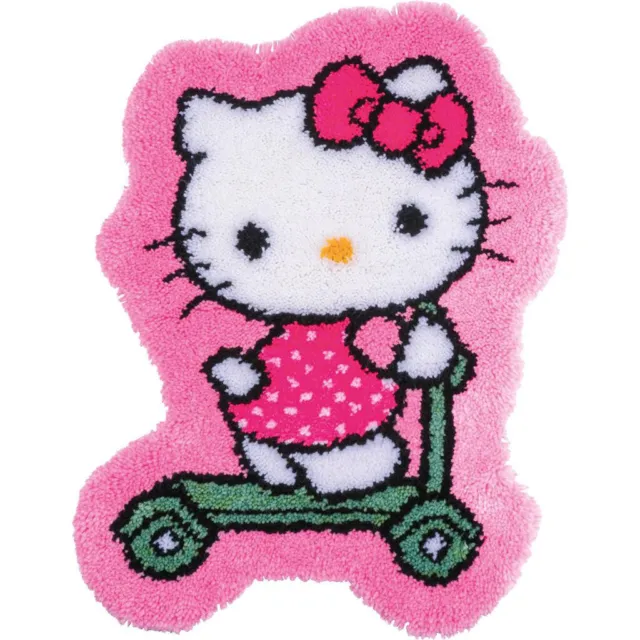 Alfombra de tejer Vervaco ""Hello Kitty sobre scooter"" predibujada PN-0205083
