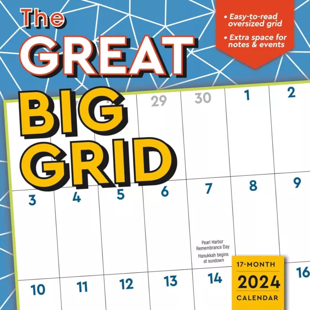 THE GREAT BIG Grid 2024 Wall Calendar Brand New & Official 3678