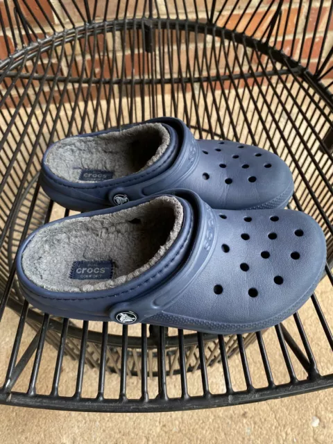 CROCS Unisex Kids Classic Faux Fur Lined Clog 203506 Toddlers Size J 3 Blue