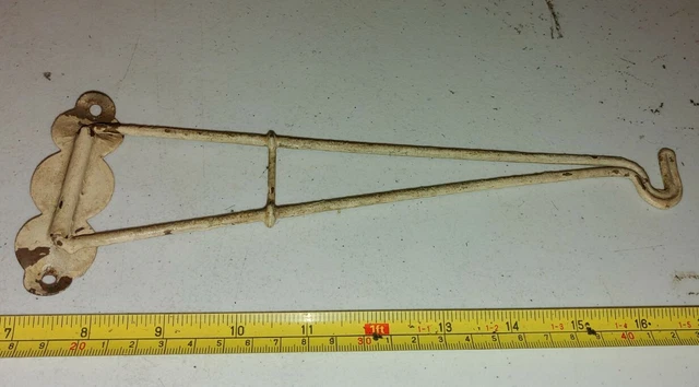 Vintage Wire Metal Original Paint Folding Wall Mount Hook