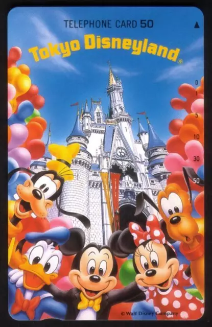 Tokyo Disney: Topolino, Minnie, & Altri & Castello #97401. Mint Telefono Scheda