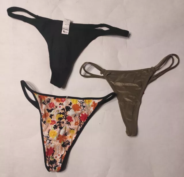 LOT DE 3 STRINGS FEMME  Taille 42  NEUF ficelle culotte sexy dentelle (T2)