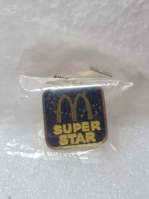 McDonald's Super Star Lapel Pin Enamel Single Post Clutch Back Gold Toned