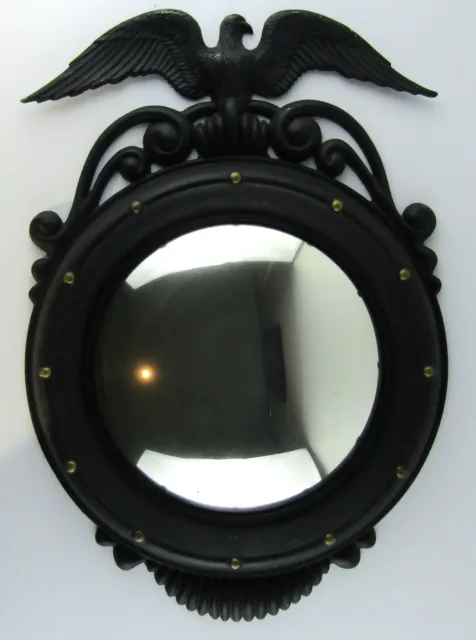 Vintage Sexton 12” Round Convex American Eagle Porthole Mirror Cast Metal