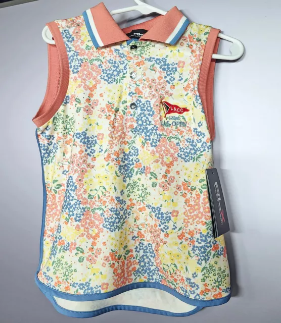 Ralph Lauren RLX LACC 123rd US Open Floral Sleeveless Golf Polo Youth Size 6 NWT