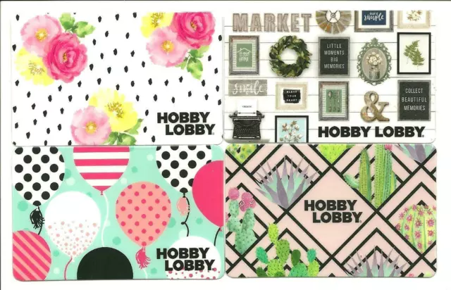 Lot of (4) Hobby Lobby Gift Cards No $ Value Collectible