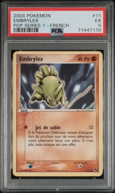 Carte Pokémon Embrylex 11/17 PSA 5 (STRONG) POP SERIES 1 - FR 🔥