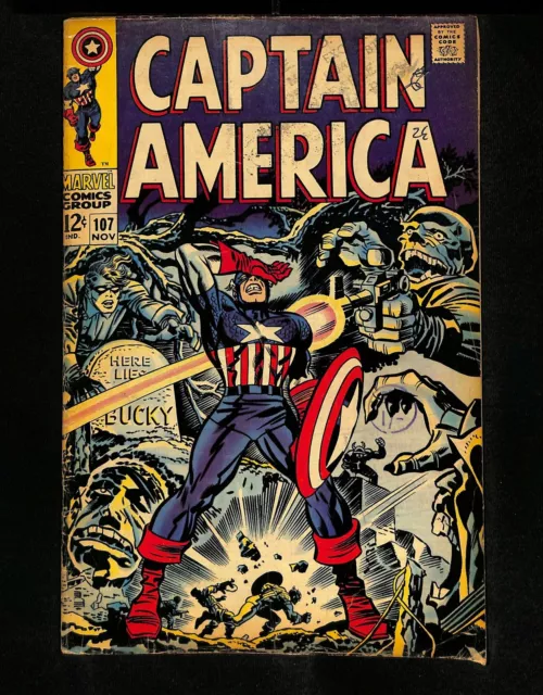 Captain America #107 1st Doctor Faustus Red Skull Cover! Marvel 1968