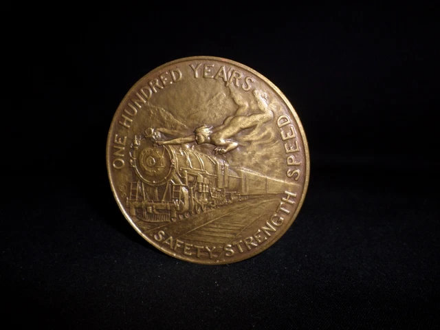 Antique Bronze B & O Railroad 100 Years Medallion 1827-1927 Baltimore & Ohio