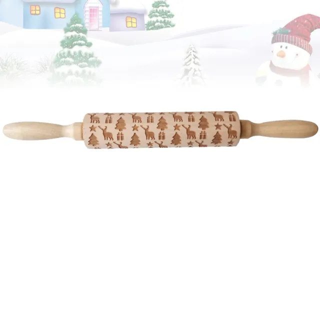 Embossed Baking Roller Bakery Springerle Rolling Pin Pastry Christmas