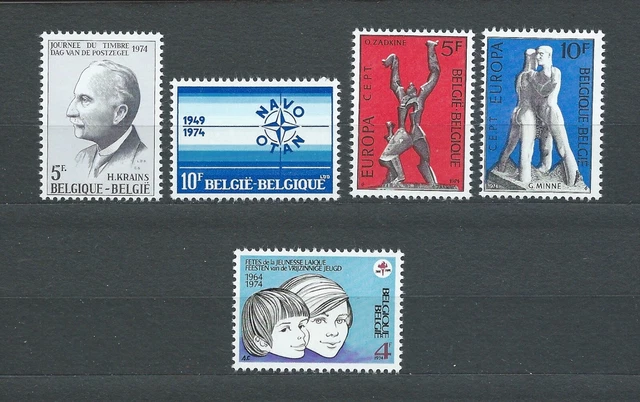 BELGIË BELGIQUE - 1974 YT 1705 à 1709 - TIMBRES NEUFS** MNH LUXE