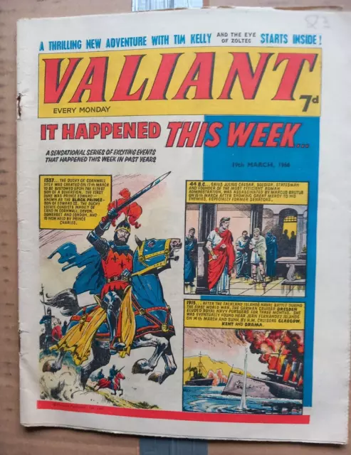 "Valiant " Comic 1966 Classic Vintage Uk Comic Best For Comic Strips!