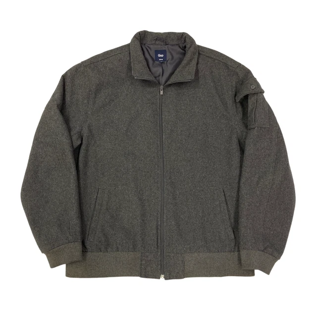 Gap Wool Jacket Lined Grey Men's XL Full Zip