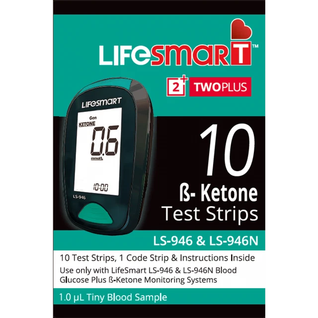 LIFESMART BLOOD SS-KETONE 10 Strips + 1 Code Strip 2TwoPlus for LS-946 ...
