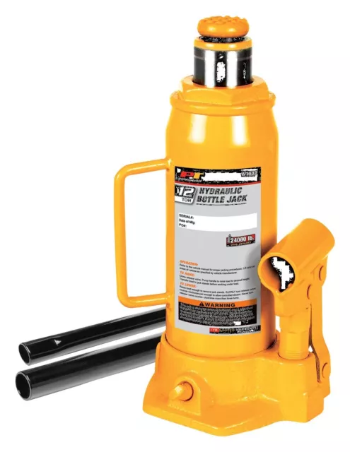 Performance Tool W1632 12 Ton Hydraulic Bottle Jack