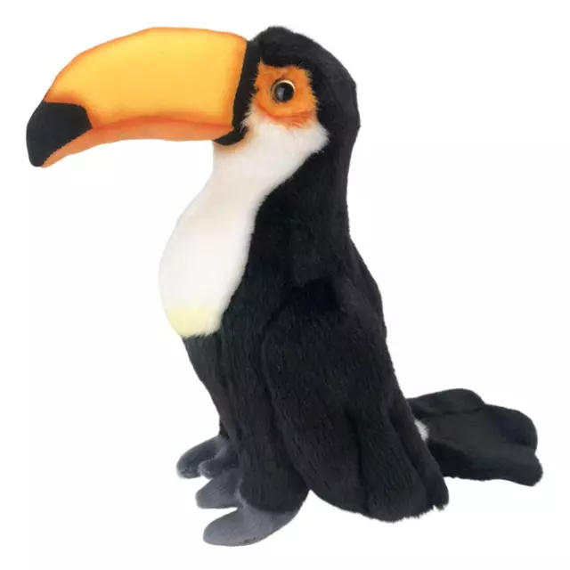 Jouet en peluche animé réaliste d'oiseau de toucan super doux pour le décor