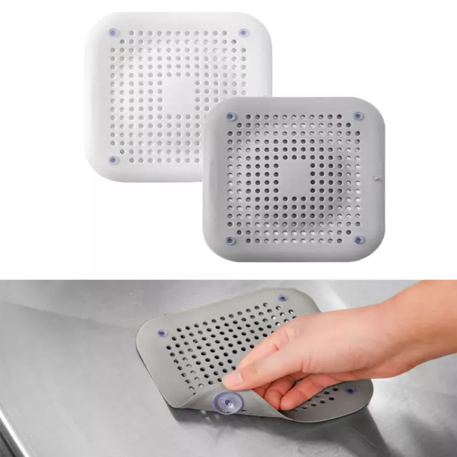 TPR Material With Suckers Sink Strainer Hair Catcher Shower Drain Cover