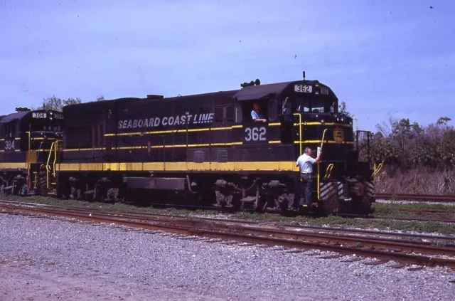 ORIGINAL 1980 RAILROAD SLIDE SCL SEABOARD COAST LINE 362 Sanford FLORIDA GE U18B