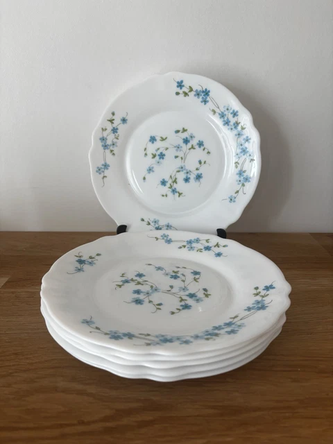 Vintage lot de 6 assiettes à dessert Arcopal véronica myosotis