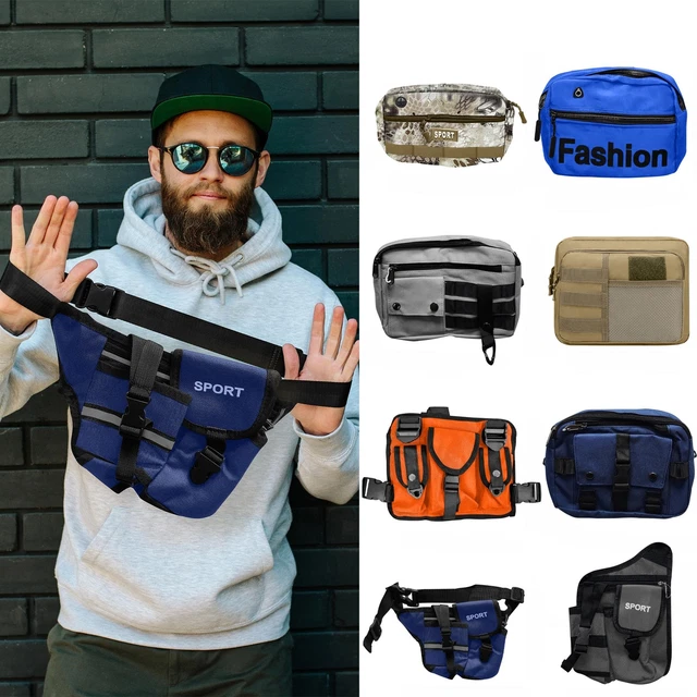 New Men Chest Rig Bag Vest Front Fanny Pouch Tactical Harness Hip Hop Waist Pack