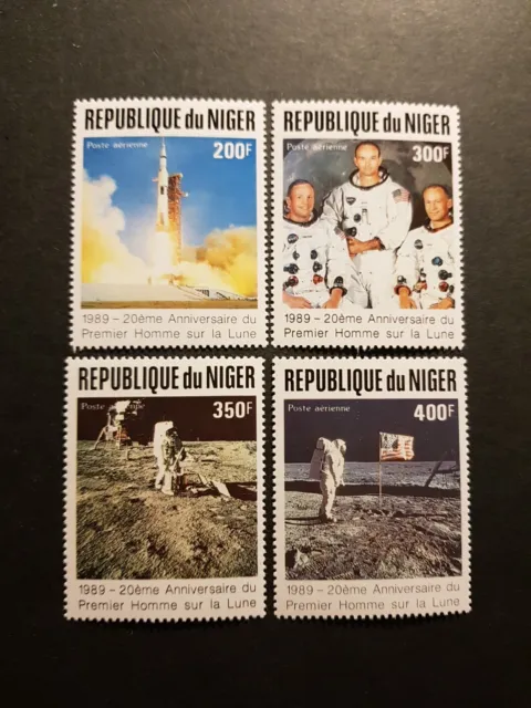 Stamp Niger 1ER Man On the Moon Post Aerial Pa N°358/361 New Luxury MNH