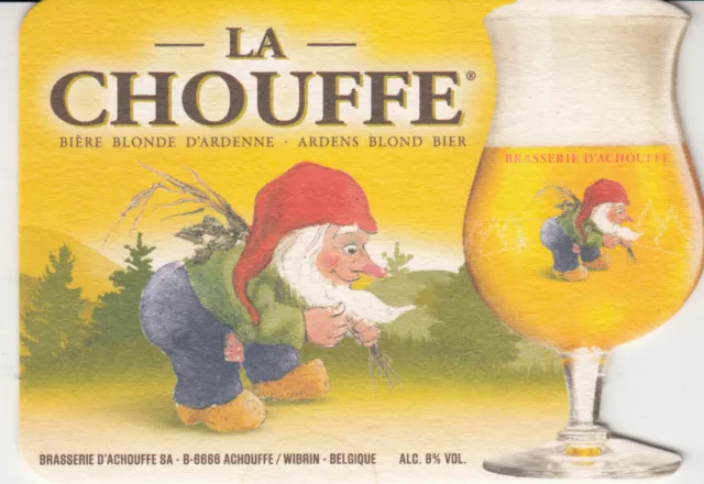 SOUS BOCK UNDER GLASS BEER COASTER BIERE BIER LA CHOUFFE Bière ardenne belgique