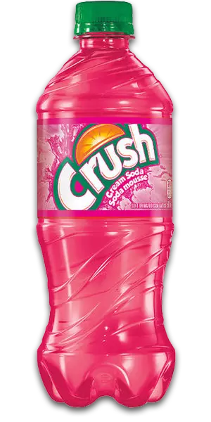 Canadian Crush Pink Cream Soda Pop 591mL Bottle Soft Drink (CLEAR AVAILABLE)