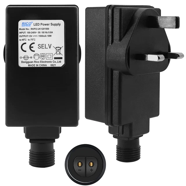 LED FAIRY LIGHTS Power Supply Adapter Transformer Driver IP44 12V 18W