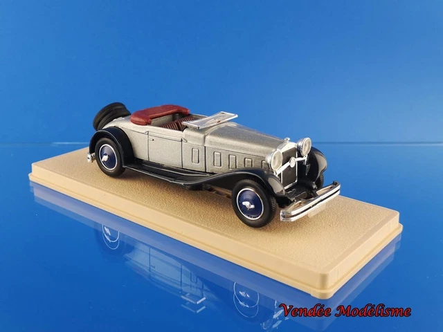 Voiture Miniature Delage D8 1934 Cabriolet Grise - échelle 1/43 - Marque Eligor - Boîte D'origine