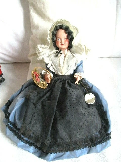 Grande poupée ancienne Petitcollin en celluloïd de 32 cm dans