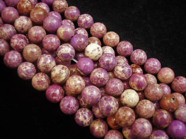 Purple Impression Light Jasper 8mm Round Gemstone Beads 35cm Strand FREE POSTAGE