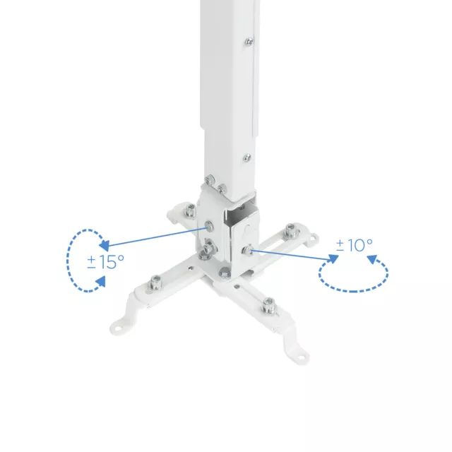 Soporte de Techo para Proyector Inclinable Regulable Altura Máx 20 K Blanco Tooq 3